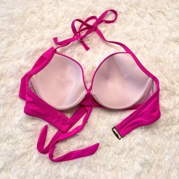 Victorias Secret The Wrap Halter Bikini Top in Neon Lotus - Picture 3 of 7